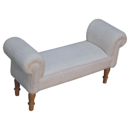 Supper Bench White Boucle Bedroom Bench