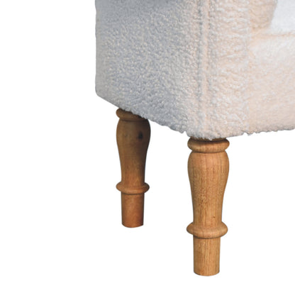 Supper Bench White Boucle Bedroom Bench