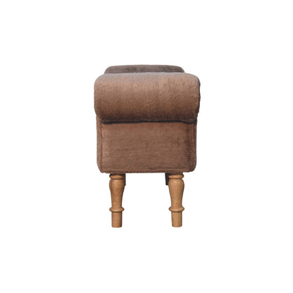 Binge Perch Mocha Faux Fur Bedroom Bench
