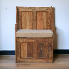Chew Seat Cream Boucle Mini Monks Bench