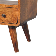 FusionFinesse Mini Chestnut Curved TV Stand - Furniture One Shop