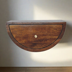 Finley Chestnut Crescent Floating Bedside - Furniture One Shop