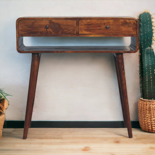 British Table Sonata Chestnut Console Table - Furniture One Shop