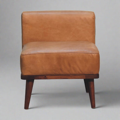 PeacePerch Tan Buffalo Backrest Footstool