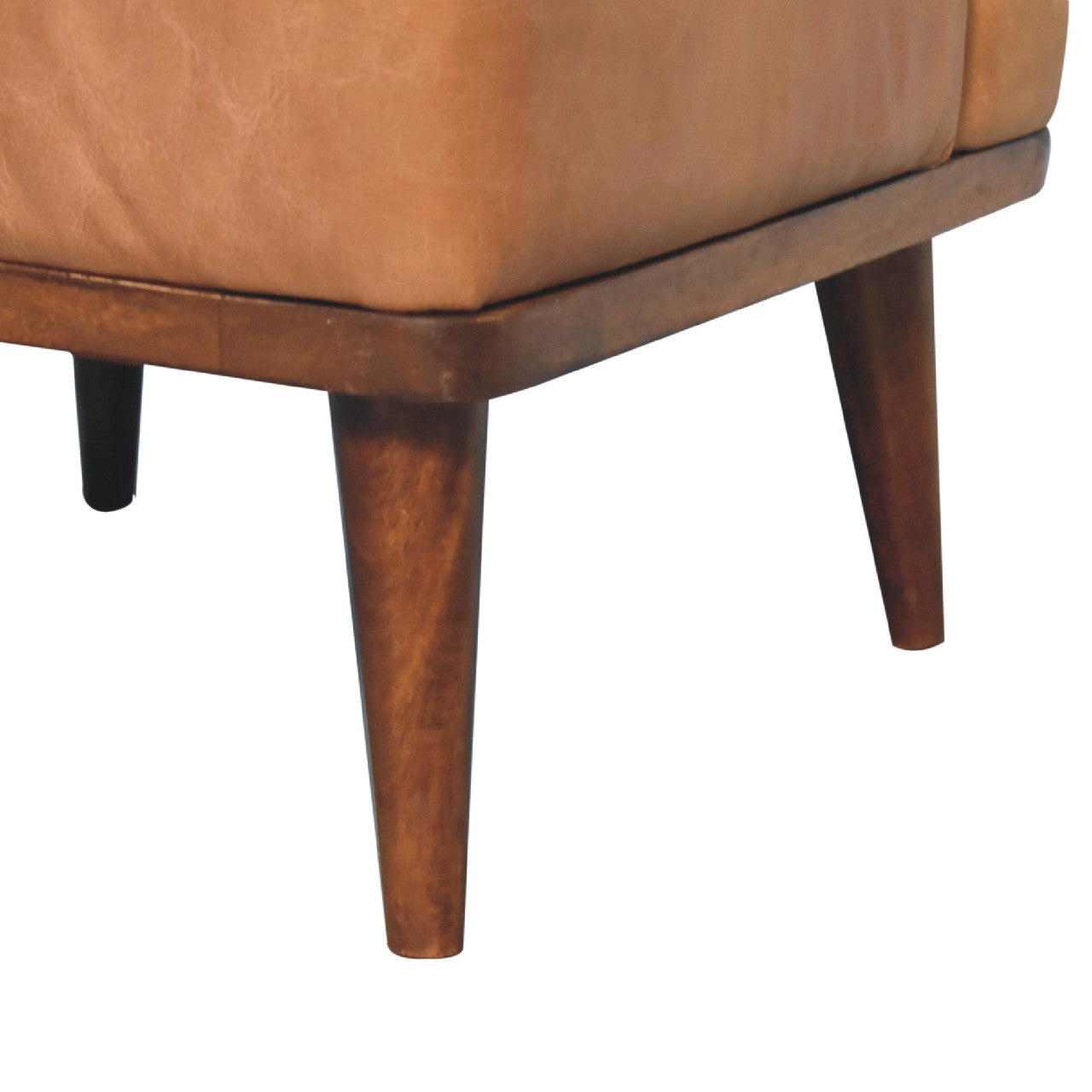 PeacePerch Tan Buffalo Backrest Footstool