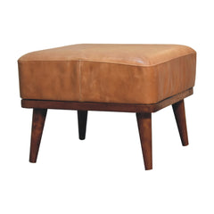 LoungeLift Tan Buffalo Leather Tan Footstool