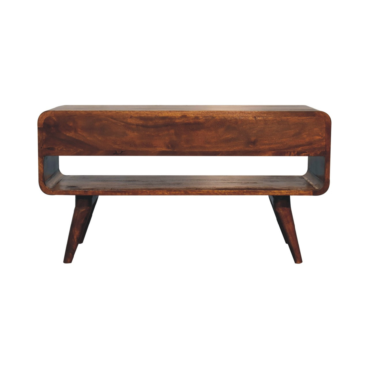 TrendTemple Reverse Curved Chestnut TV Stand - Furniture One Shop