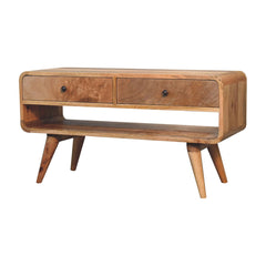 EliteEnclave Reverse Curve Oak-ish TV Stand - Furniture One Shop