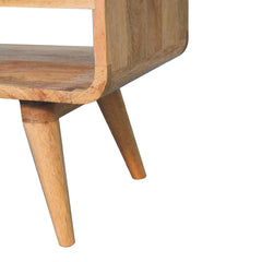 EliteEnclave Reverse Curve Oak-ish TV Stand - Furniture One Shop