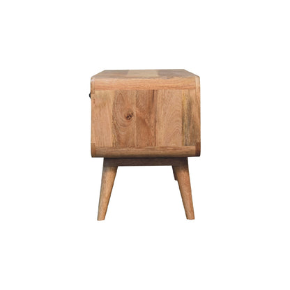 EliteEnclave Reverse Curve Oak-ish TV Stand - Furniture One Shop