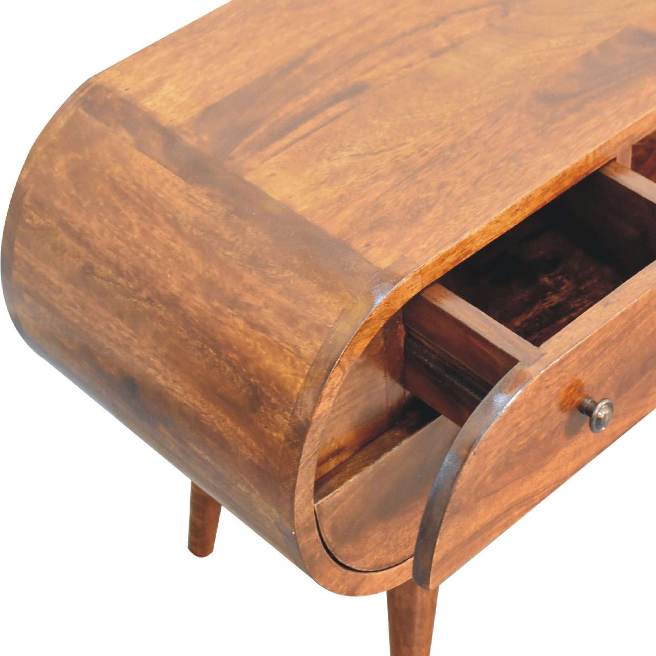 ClassyCharm Chestnut Circular TV Stand - Furniture One Shop