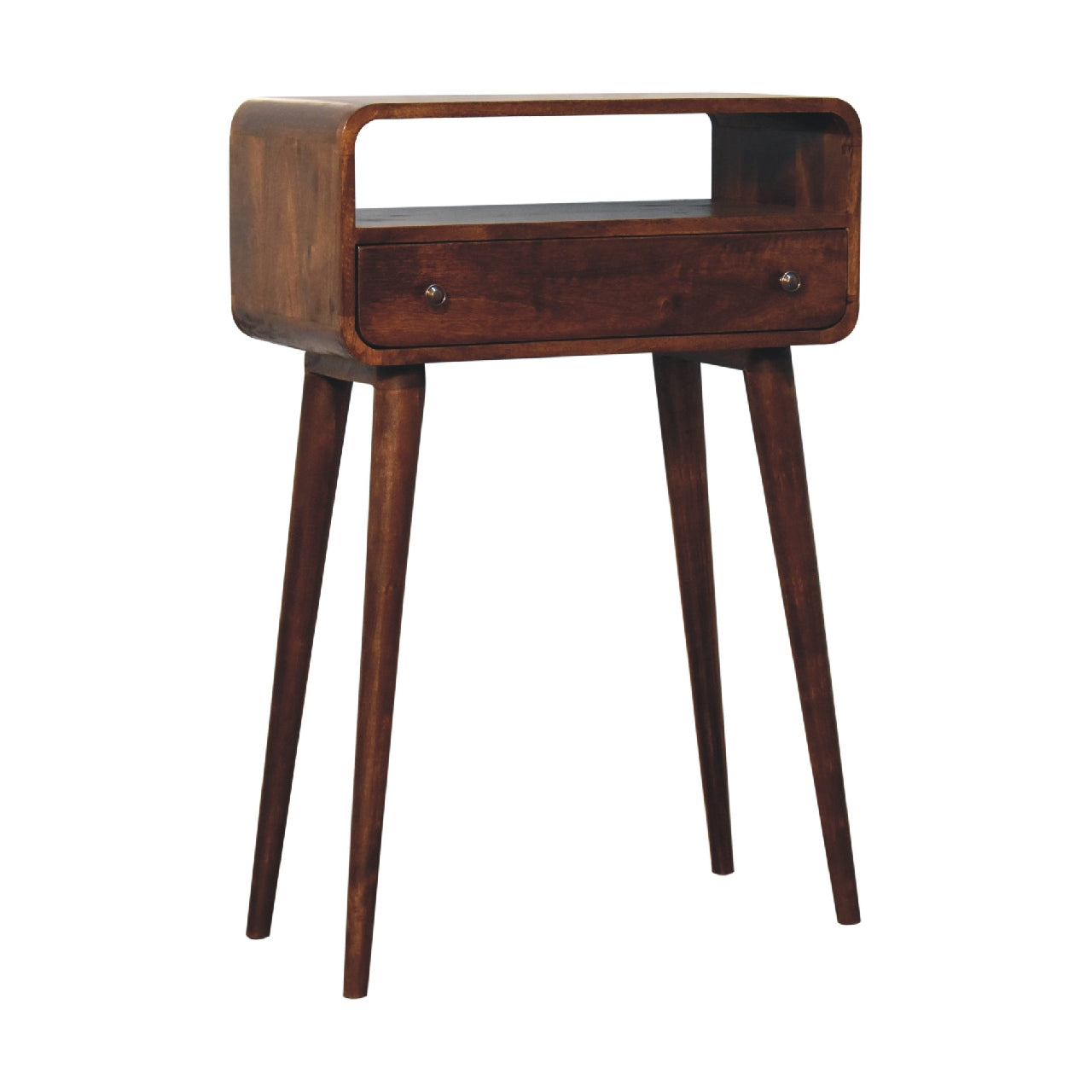 Sophisticated Console Chestnut Nordic Style One Drawer & One Open Slot Console Table