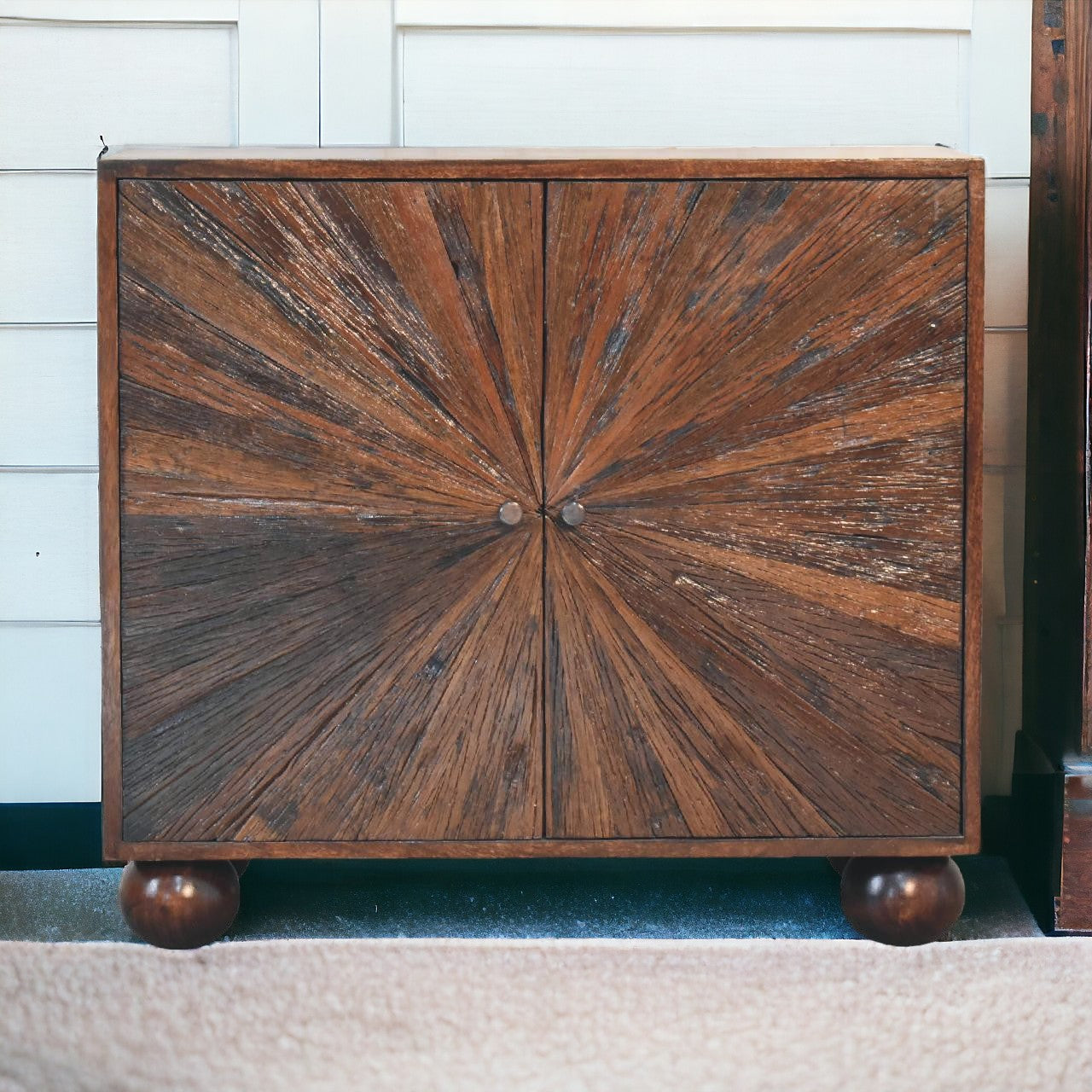 Sunrise Ball Walnut Cabinet