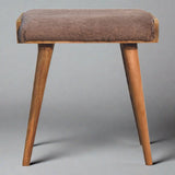 PlushPillar Mocha Faux Fur Style Footstool