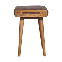 PlushPillar Mocha Faux Fur Style Footstool