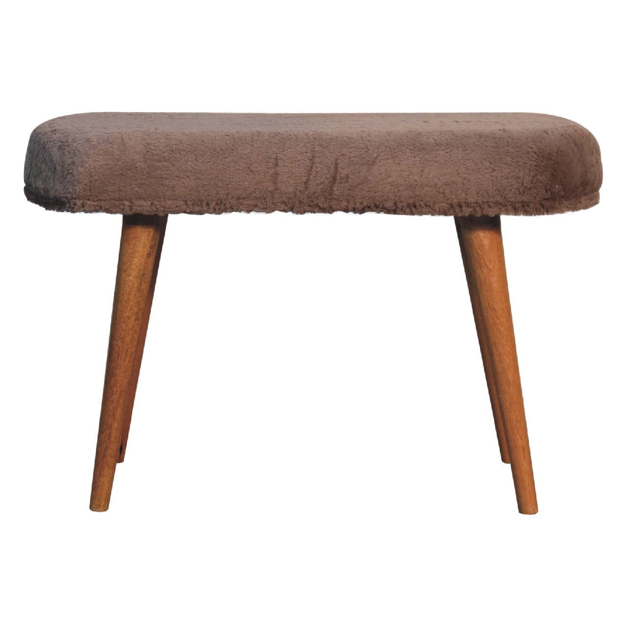 Dine Niche Mocha Faux Fur Fabric Bench