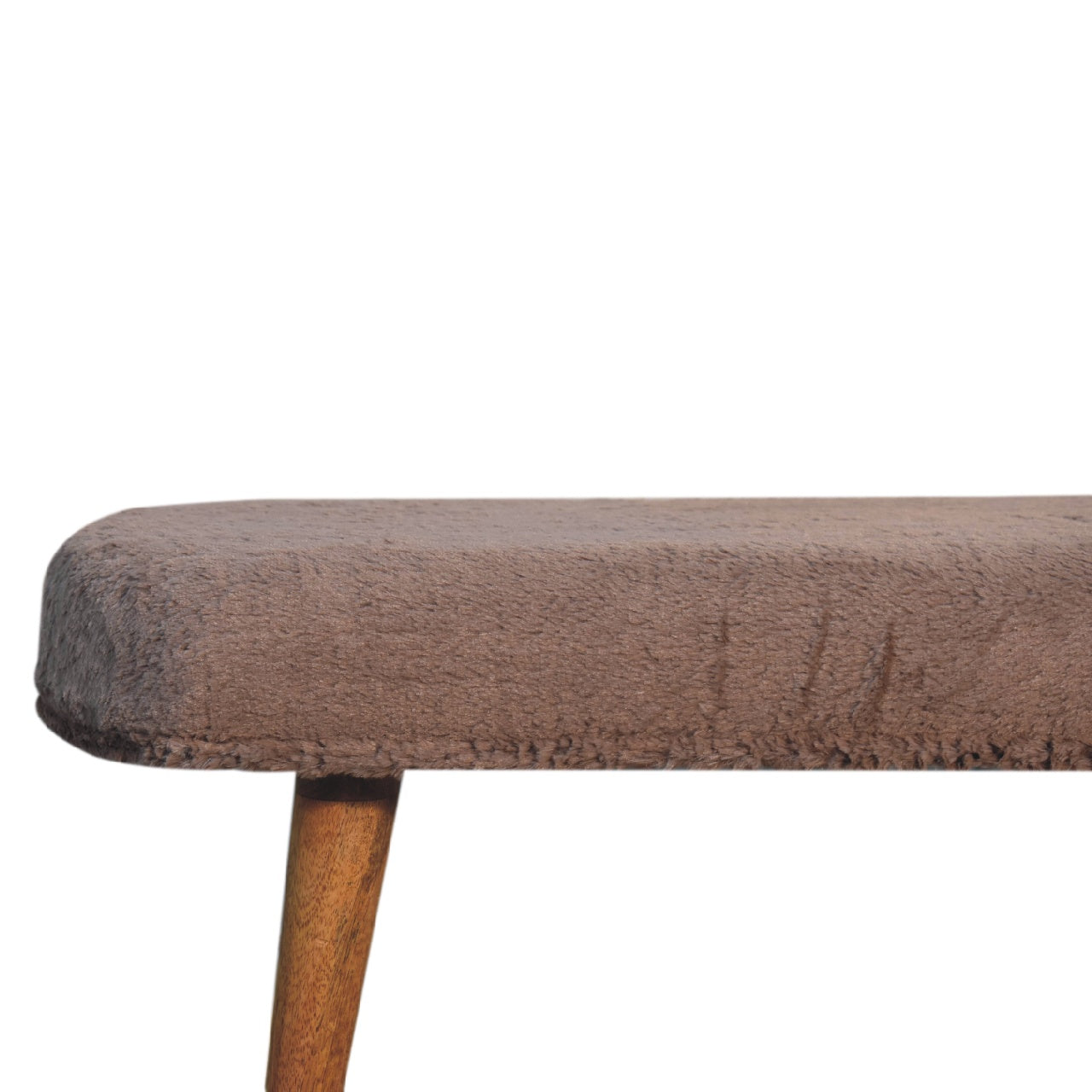 Dine Niche Mocha Faux Fur Fabric Bench