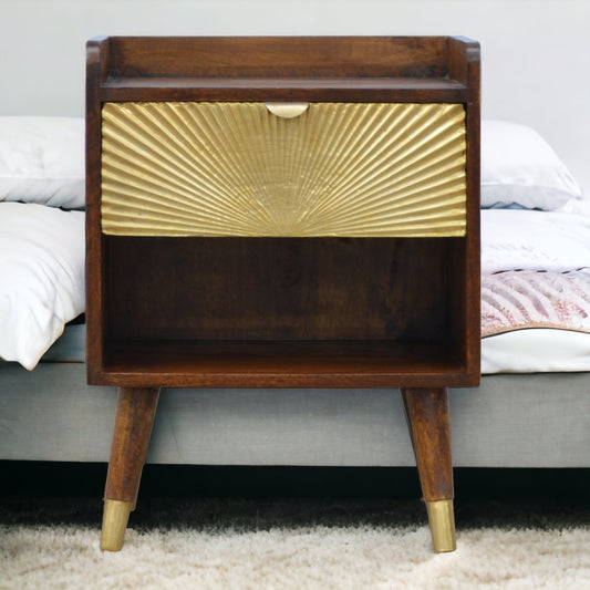Henry Manila Gold One Drawer Bedside