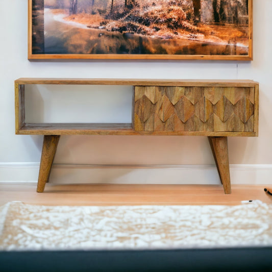 SleekFusion Pineapple Carve Sliding TV Stand - Furniture One Shop