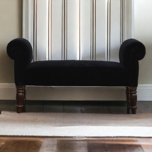 Bistro Bench Black Velvet Bench