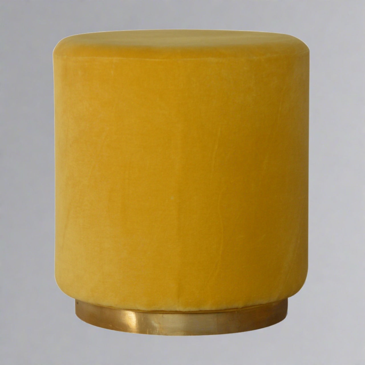 RestRise Mustard Velvet Footstool with Gold Base