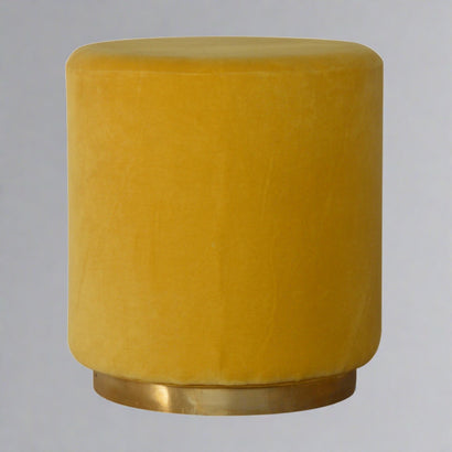 RestRise Mustard Velvet Footstool with Gold Base - Furniture One Shop