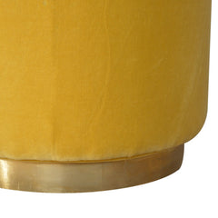 RestRise Mustard Velvet Footstool with Gold Base - Furniture One Shop
