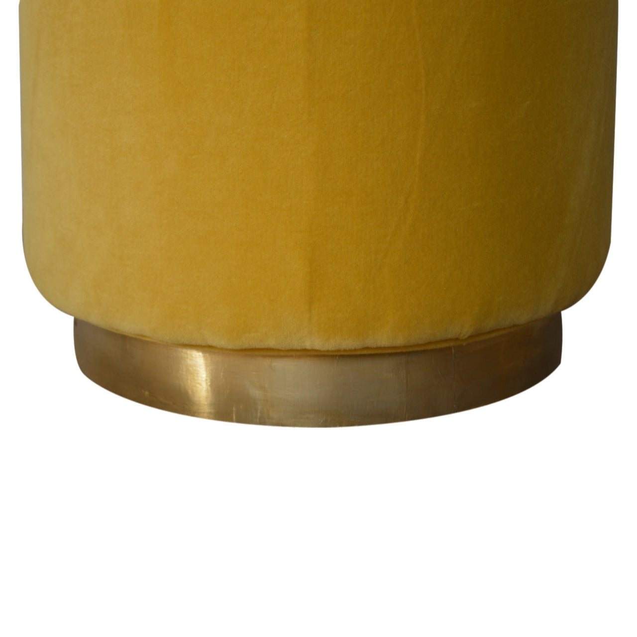 RestRise Mustard Velvet Footstool with Gold Base