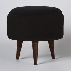 ComfyCube Black Velvet Nordic Style Footstool - Furniture One Shop