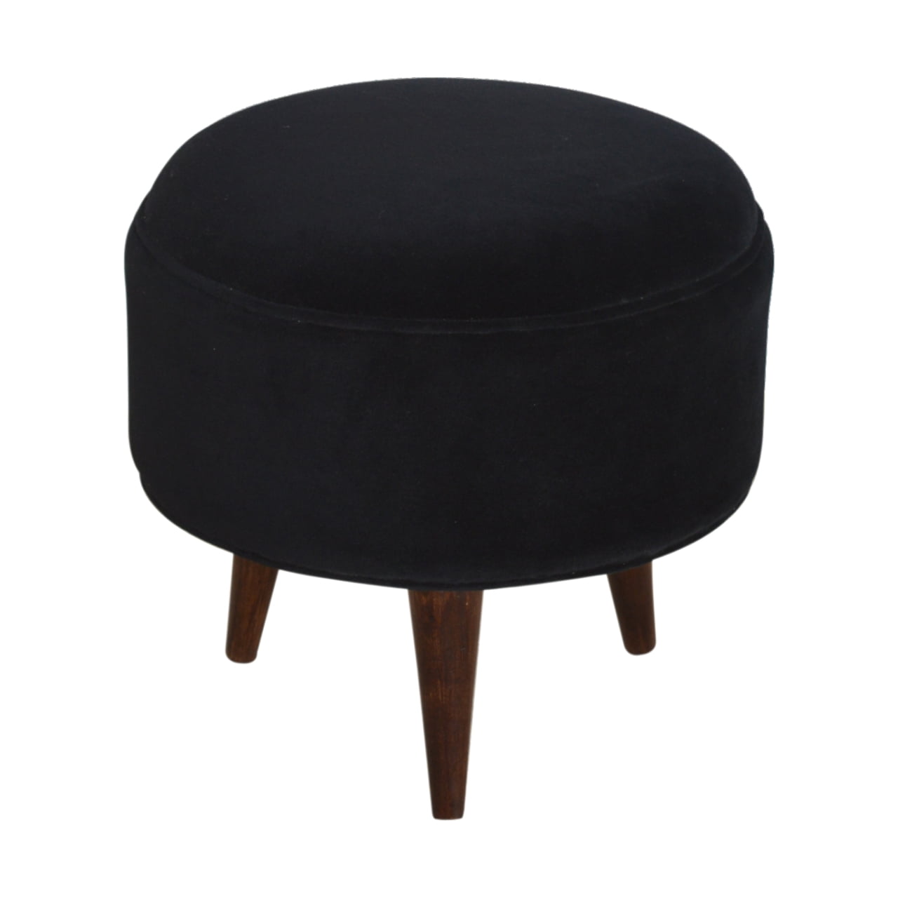 ComfyCube Black Velvet Nordic Style Footstool