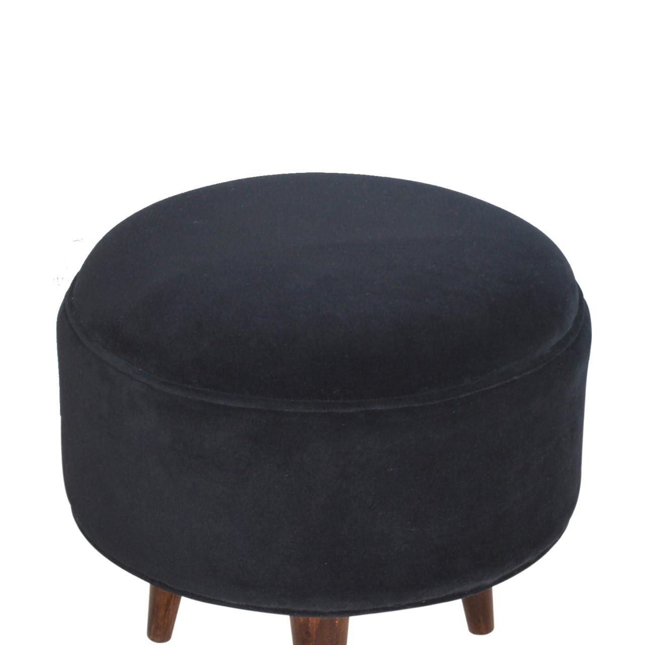 ComfyCube Black Velvet Nordic Style Footstool