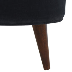 ComfyCube Black Velvet Nordic Style Footstool - Furniture One Shop