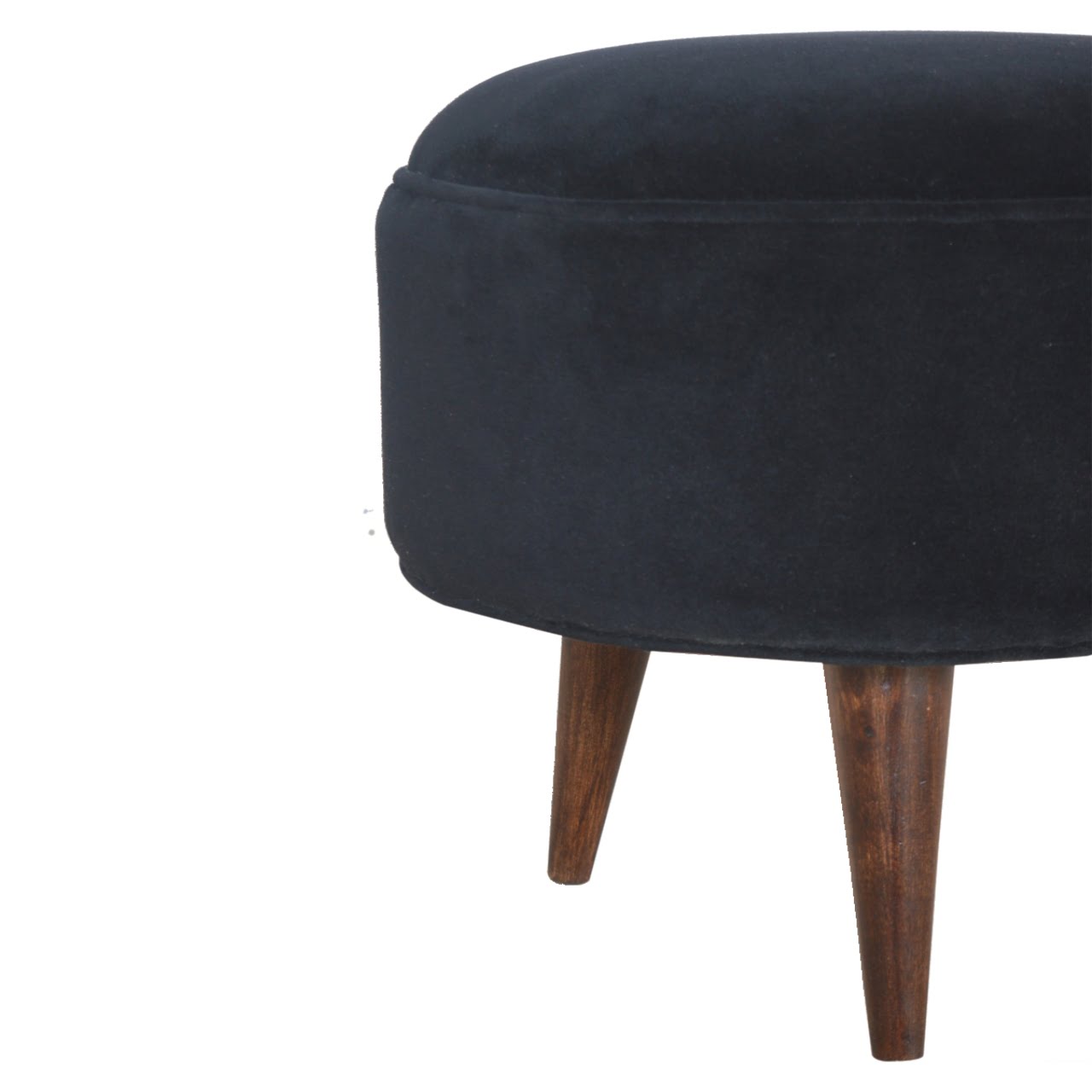 ComfyCube Black Velvet Nordic Style Footstool