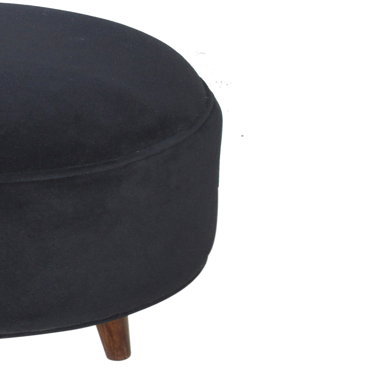 ComfyCube Black Velvet Nordic Style Footstool