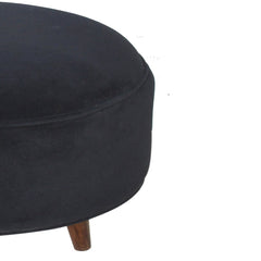 ComfyCube Black Velvet Nordic Style Footstool - Furniture One Shop