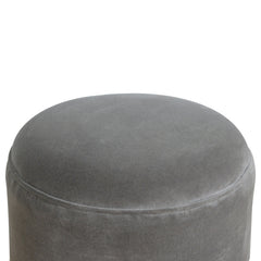 PlushPerch Grey Velvet Nordic Style Footstool