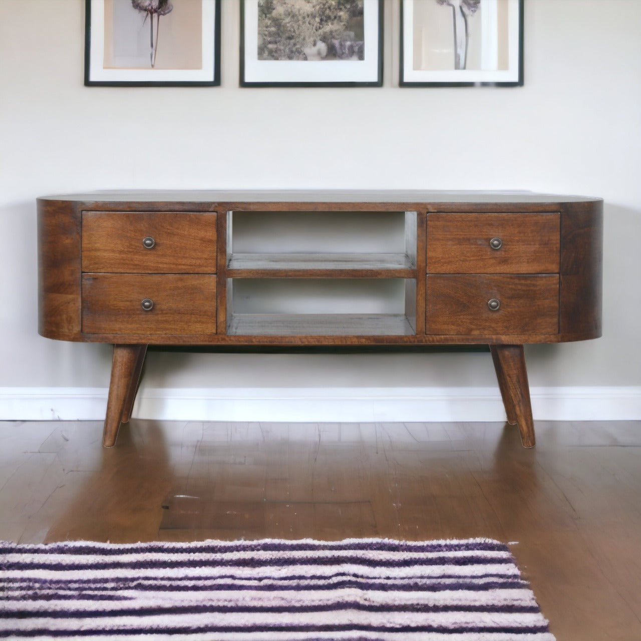 Jersey Chestnut Rounded Entertainment Unit