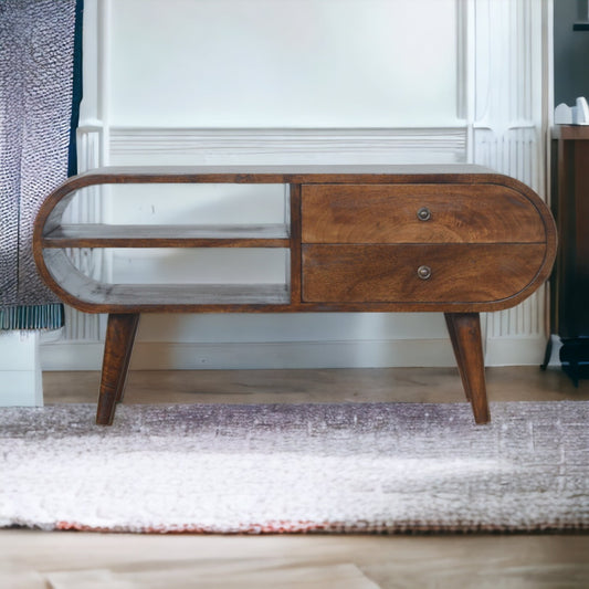 StyloCraze Chestnut Circular TV Stand - Furniture One Shop