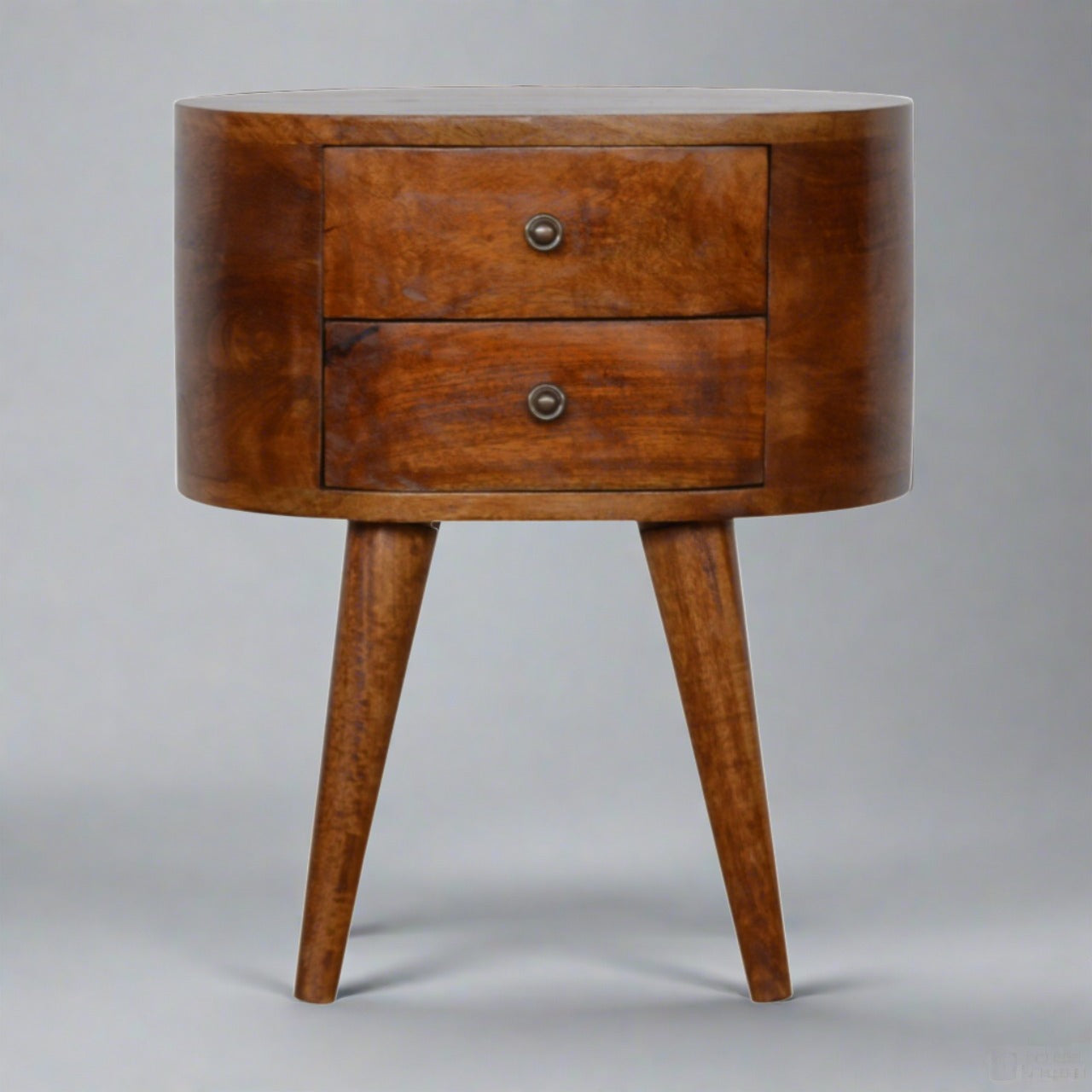 Jermyn Chestnut Rounded Bedside Table