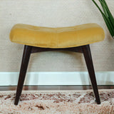 Munch Stool Mustard Cotton Velvet Curved Bench