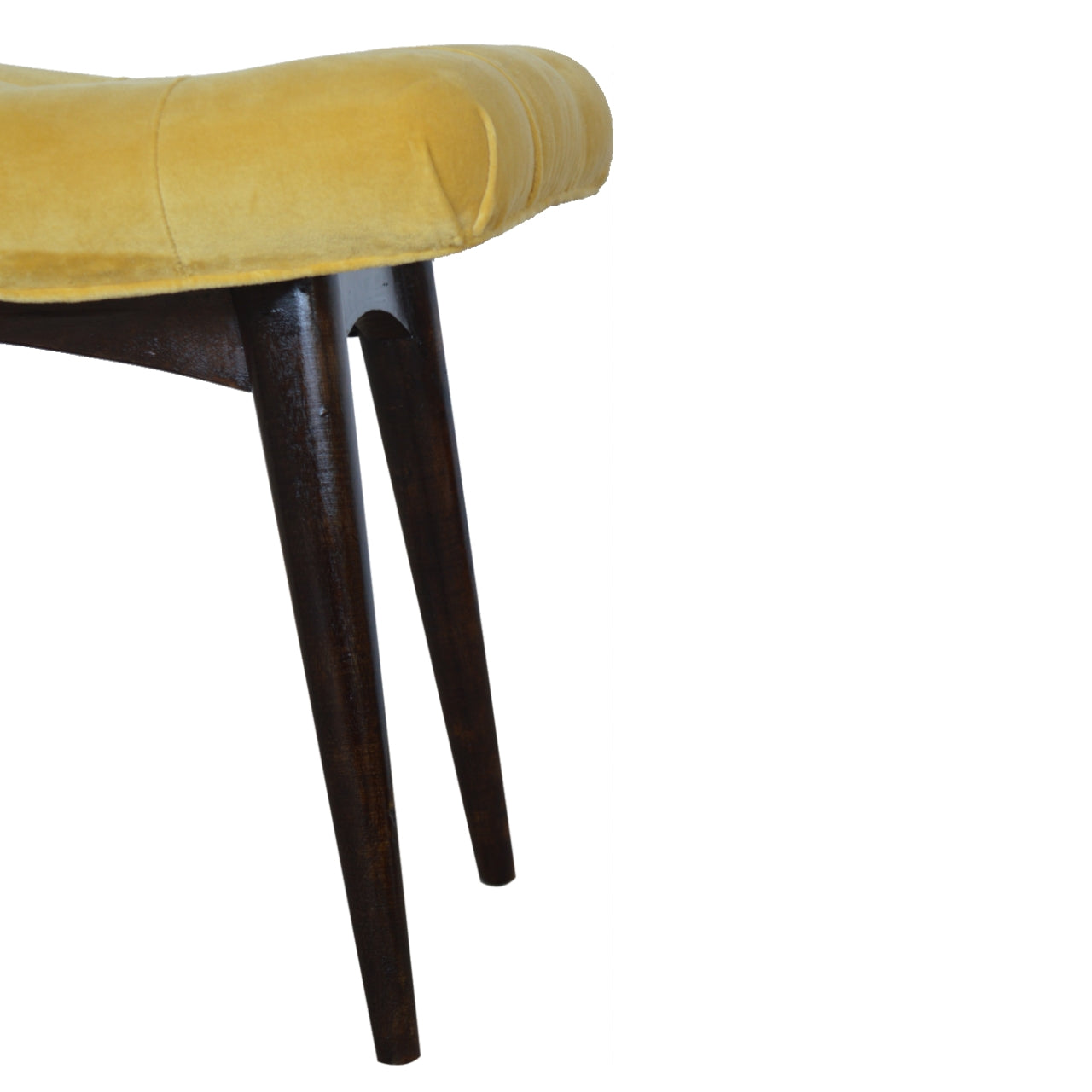 Munch Stool Mustard Cotton Velvet Curved Bench