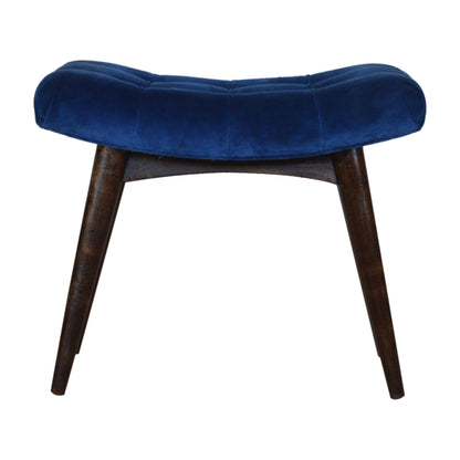 Bite Bench Royal Blue Cotton Velvet Bench