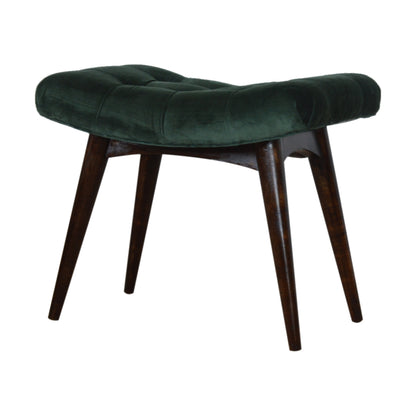 Delish Chaise Emerald Velvet Curve Bench