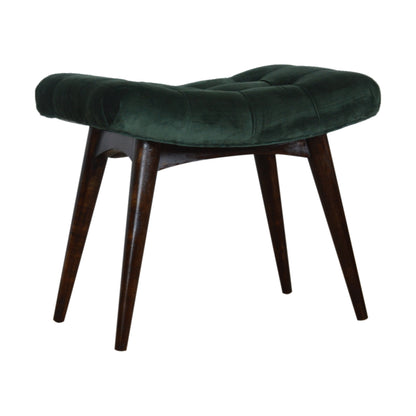 Delish Chaise Emerald Velvet Curve Bench