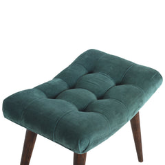 Delish Chaise Emerald Velvet Curve Bench