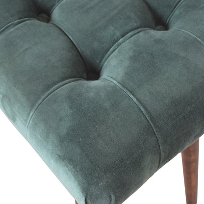 Delish Chaise Emerald Velvet Curve Bench
