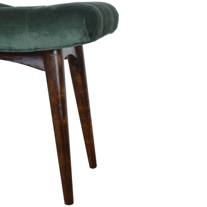 Delish Chaise Emerald Velvet Curve Bench
