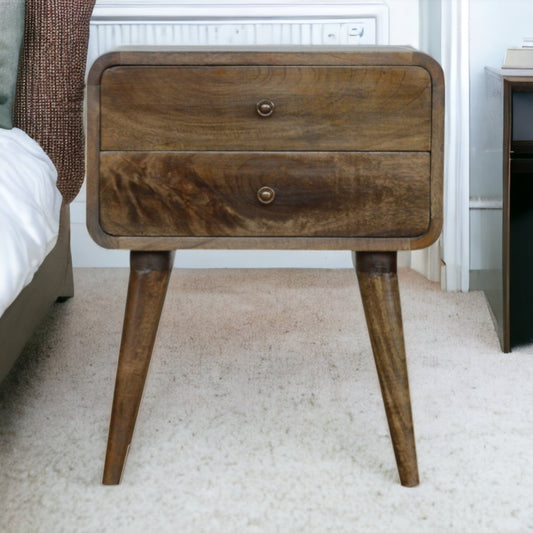 Grosvenor Curved Classic Grey Washed Bedside