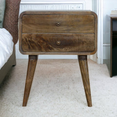 Grosvenor Curved Classic Grey Washed Bedside