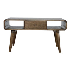 Zen Curved Grey Washed Coffee Table - Furniture One Shop
